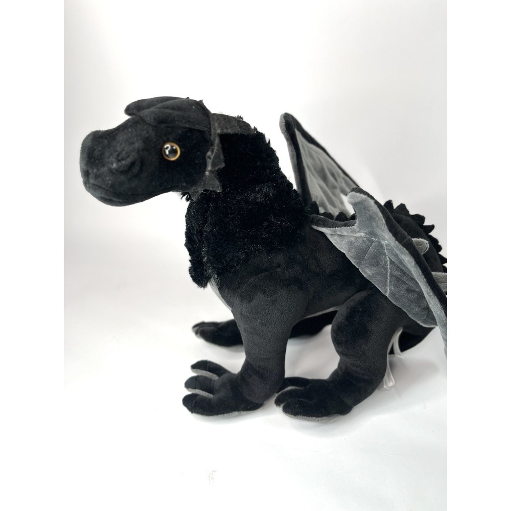 Black Realistic Griffin Dragon Exotic Dinosaur Plush Toy Posable Fiesta